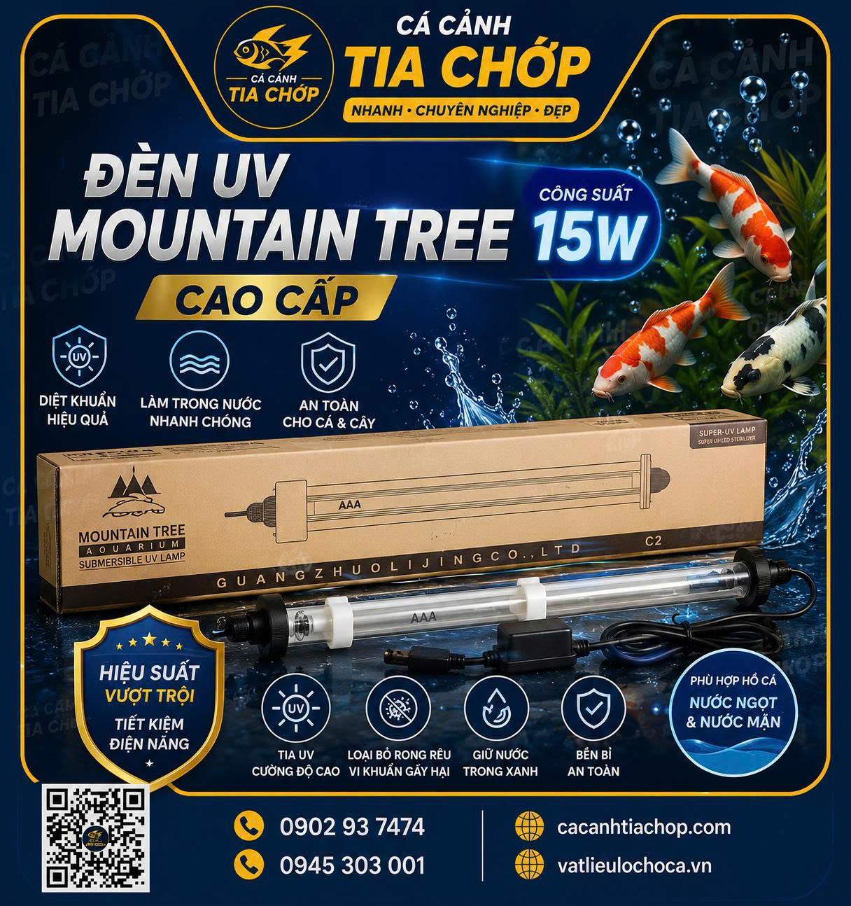 đèn uv cao cấp moutain tree 15w
