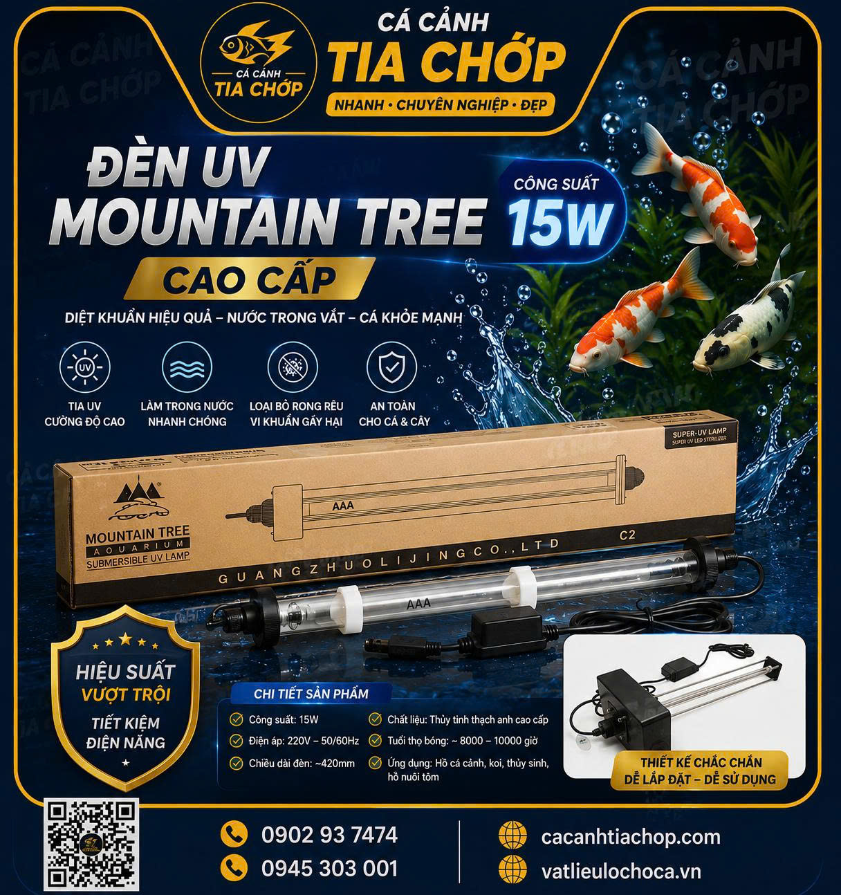 đèn uv cao cấp moutain tree 20w