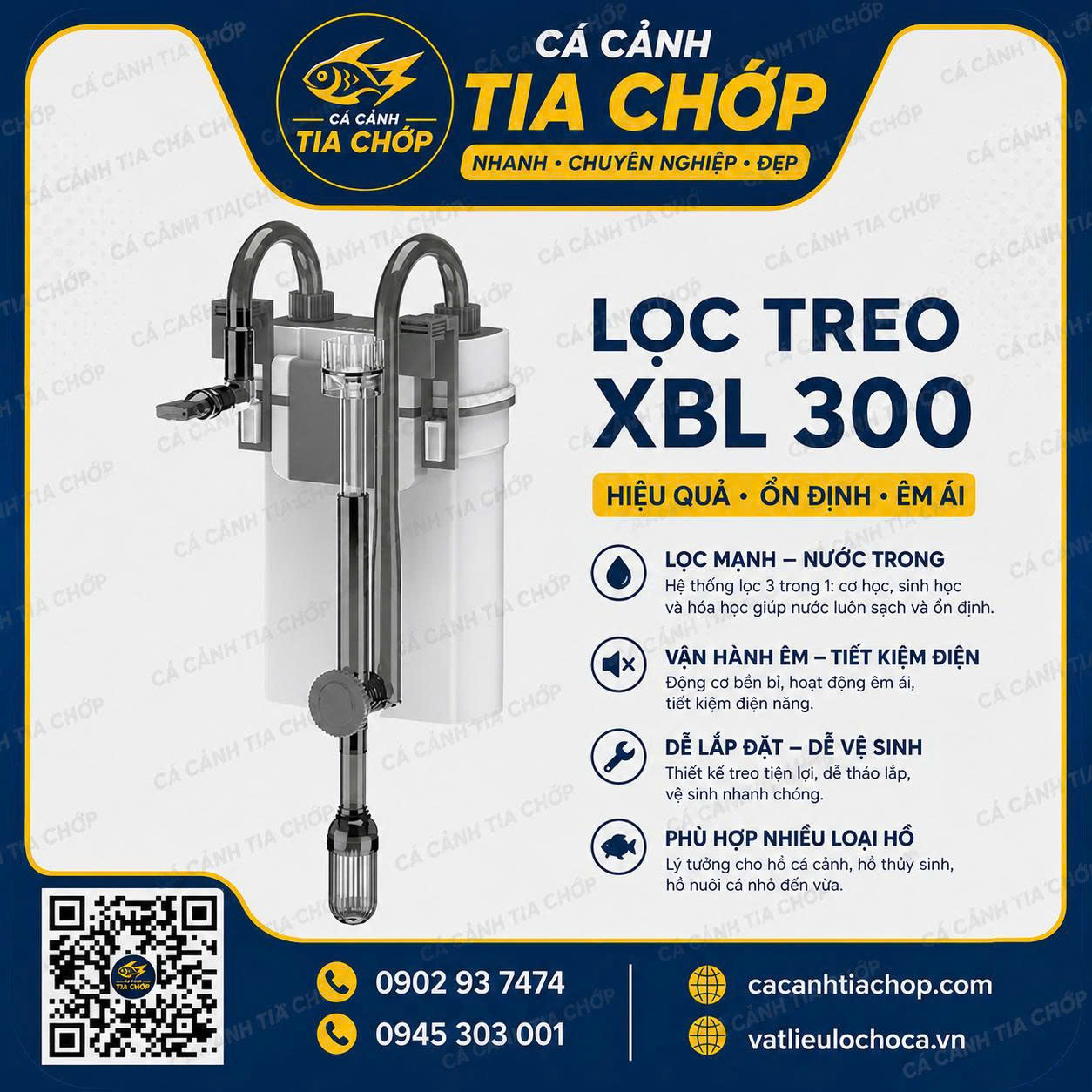 LỌC TREO SUNSUN XBL-300, XBL-400, XBL-500, XBL-600 – LỌC HỒ CÁ NHỎ GỌN, ÊM ÁI, HIỆU QUẢ